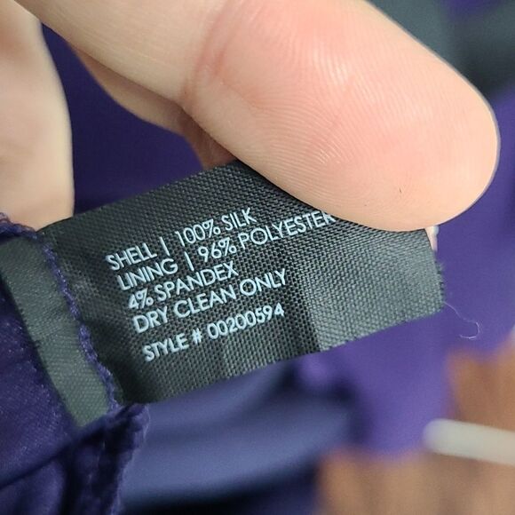 Club Monaco Women's 100% Silk Purple A-line Dress Size 8 - Picture 7 of 7